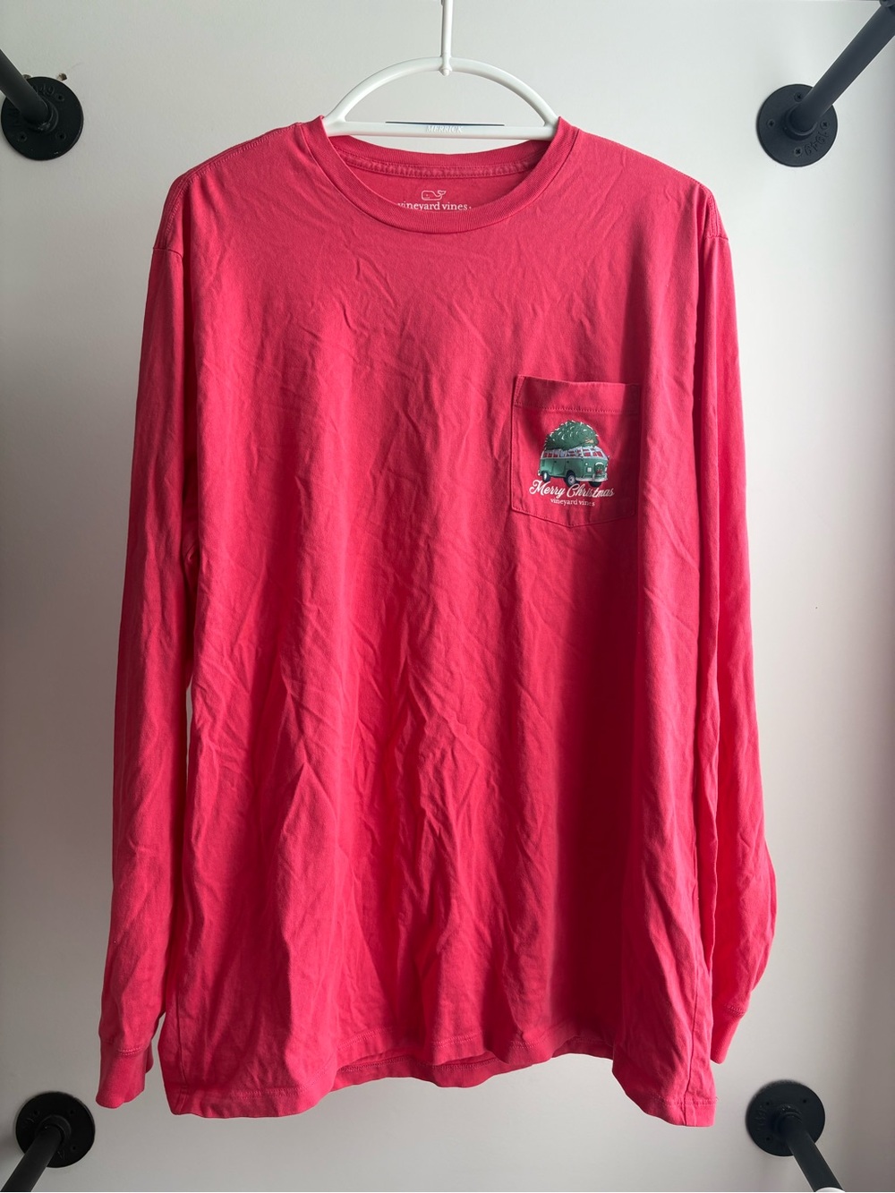 Vineyard Vines Men’s Long-Sleeve Pocket Tee, Christmas, Holiday, Tree, NEW